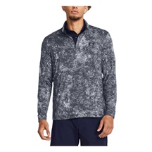 Under Armour Playoff Printed 1/4 Zip pánská mikina, downpour gray/midnight navy