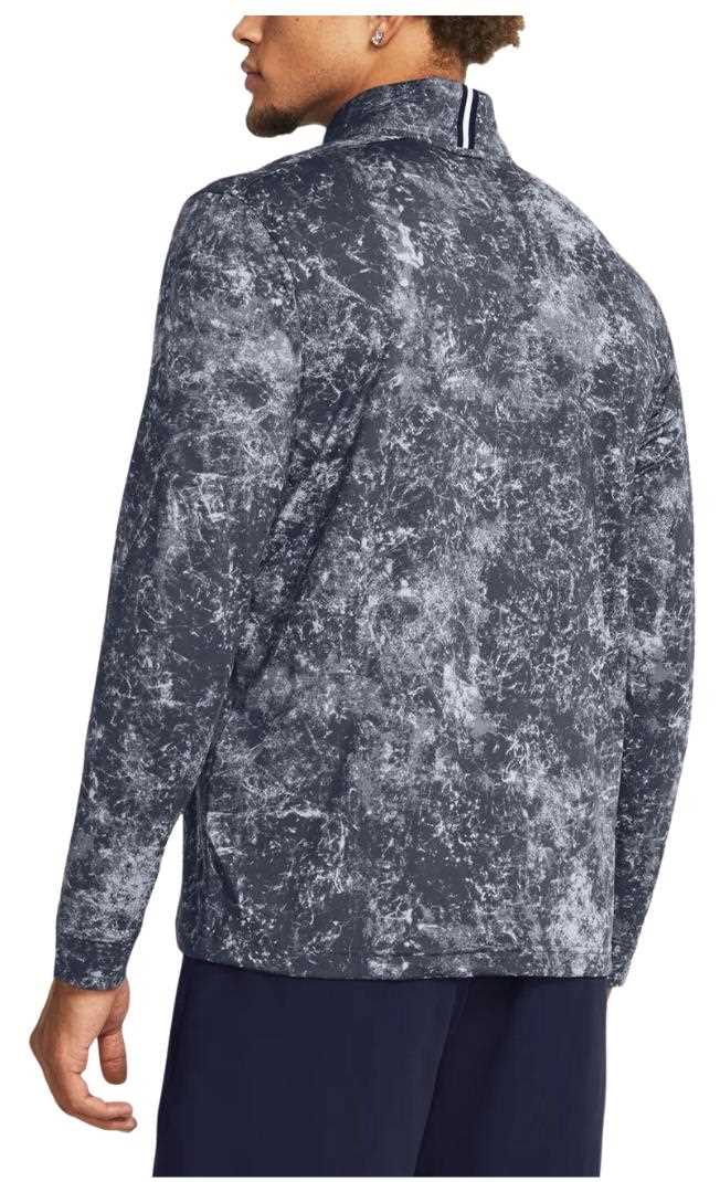 Under Armour Playoff Printed 1/4 Zip pánská mikina, downpour gray/midnight navy