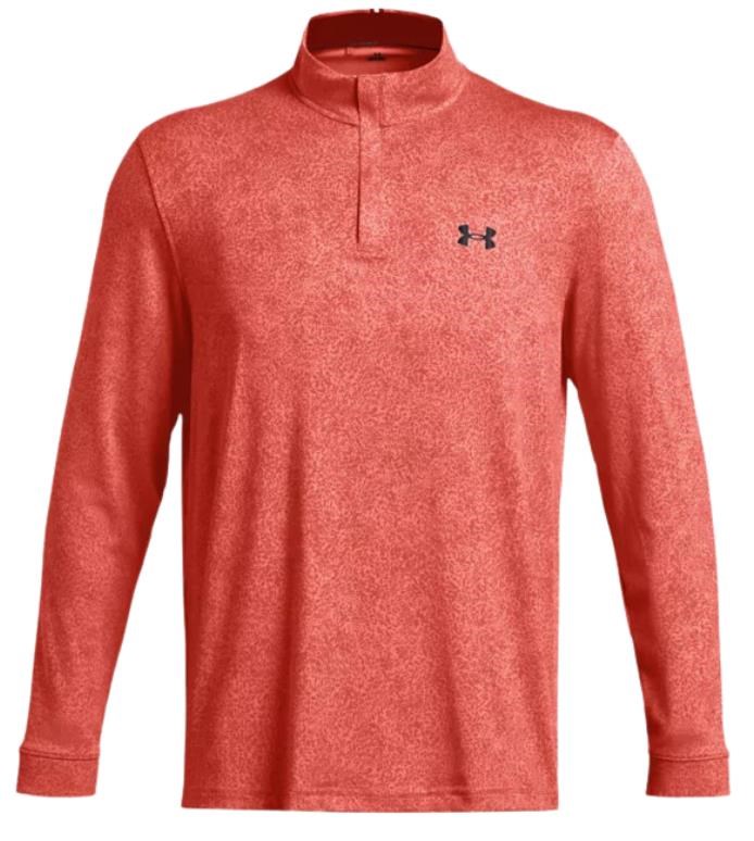 Under Armour Playoff Printed 1/4 Zip pánská mikina, coho/red solstice/black