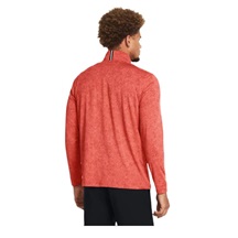 Under Armour Playoff Printed 1/4 Zip pánská mikina, coho/red solstice/black