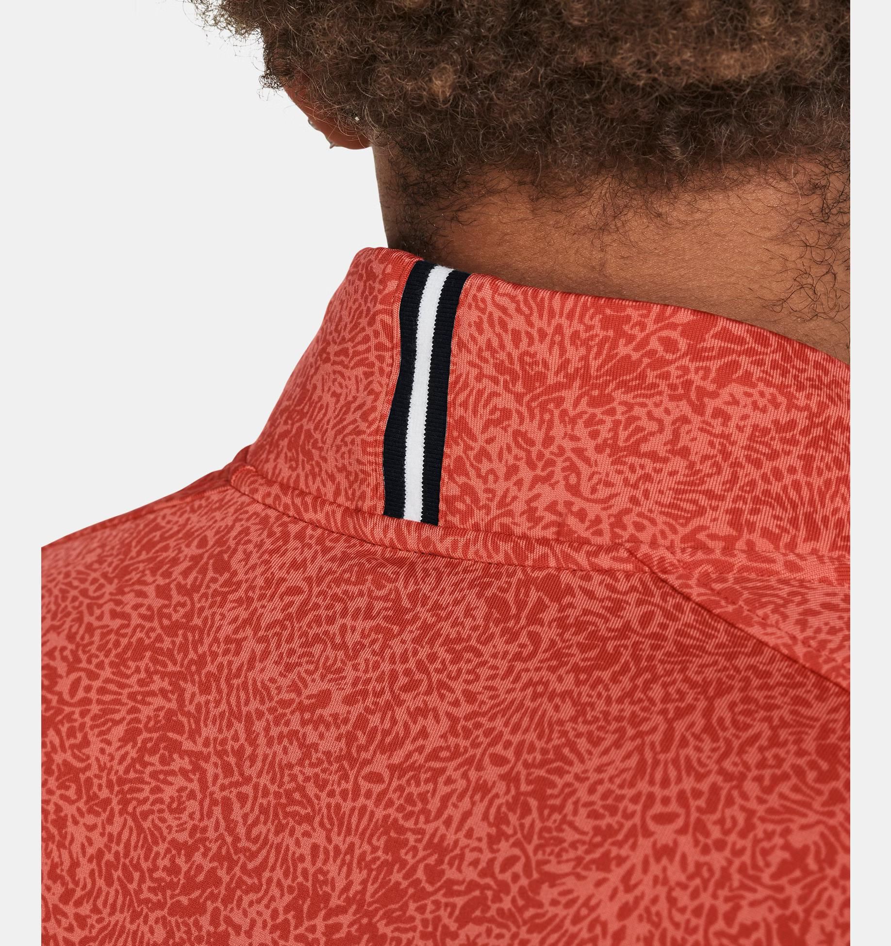 Under Armour Playoff Printed 1/4 Zip pánská mikina, coho/red solstice/black