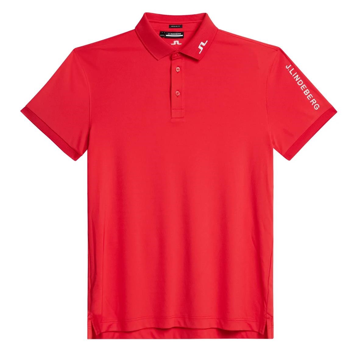 J.Lindeberg Tour Tech Regular Fit pánské polo, červené