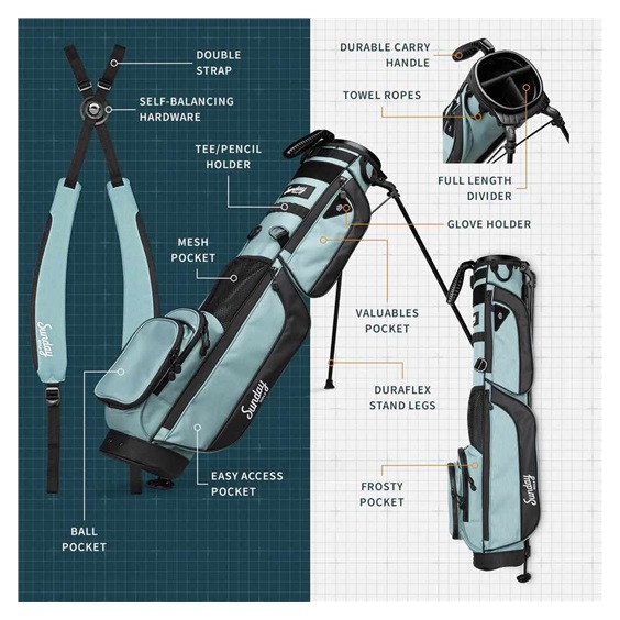 Sunday Golf Loma XL carry bag, midnight green