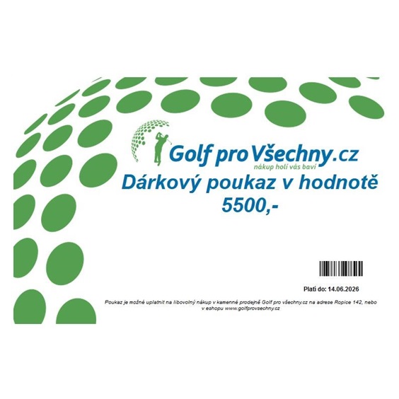 Dárkový poukaz 5500 Kč