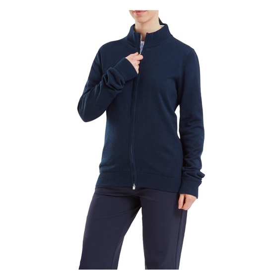 FootJoy Drirelease Full-Zip Lined dámský svetr, modrý