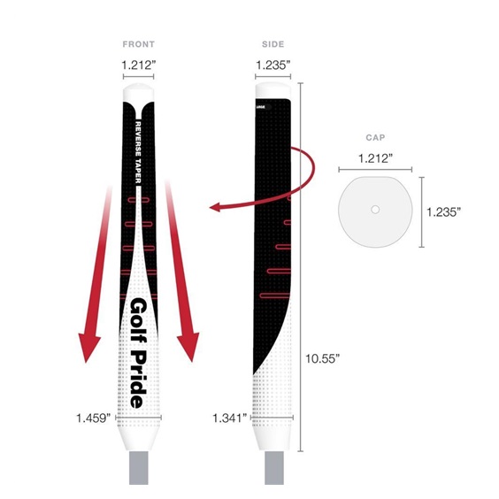Golf Pride Reverse Taper putter grip, Round Large