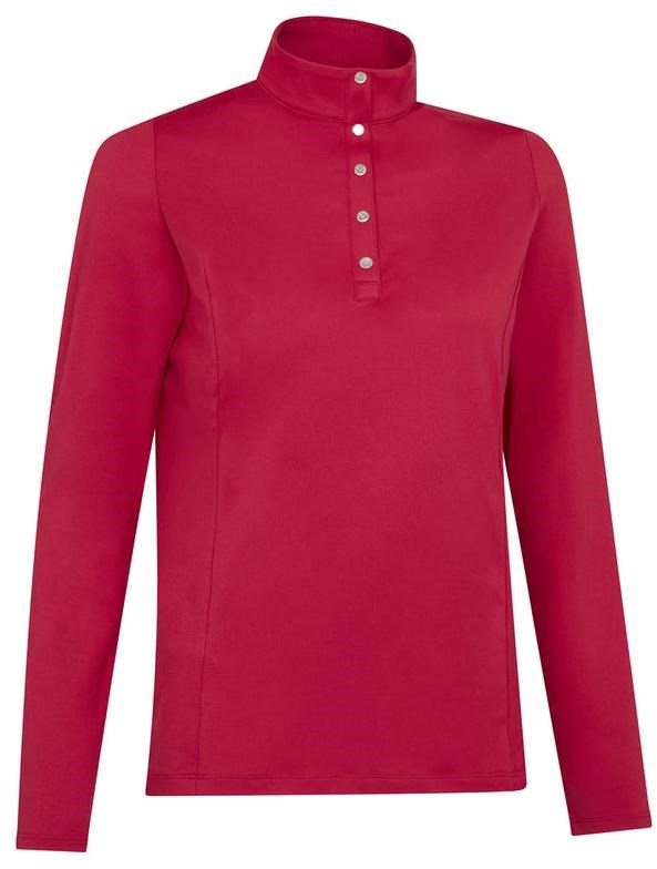 Callaway Thermal Fleece Back Jersey dámské polo s dlouhým rukávem, červené