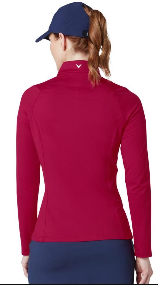 Callaway Thermal Fleece Back Jersey dámské polo s dlouhým rukávem, červené