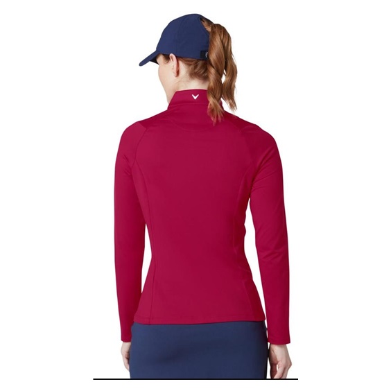Callaway Thermal Fleece Back Jersey dámské polo s dlouhým rukávem, červené