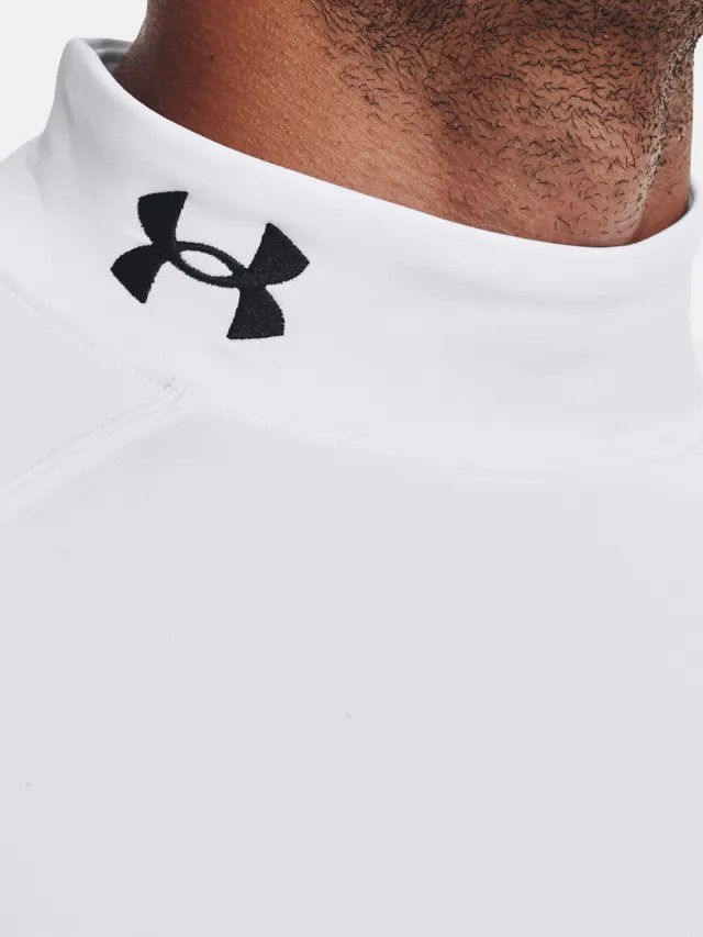 Under Armour CG Armour Fitted Mock pánské funkční tričko, bílé