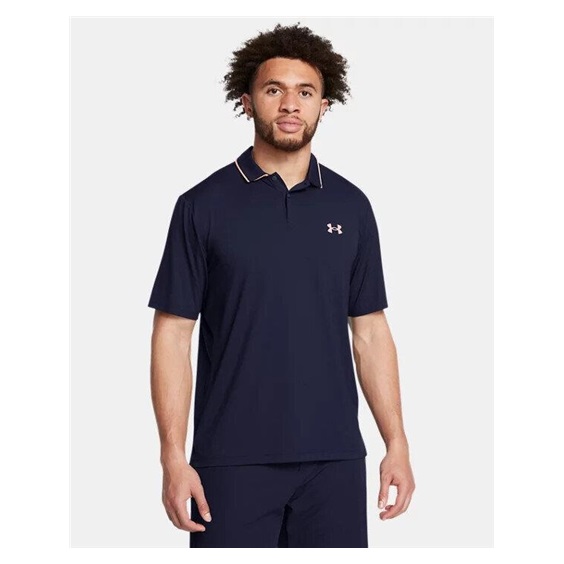 Under Armour Iso-Chill pánské polo, midnigt navy/flare orange