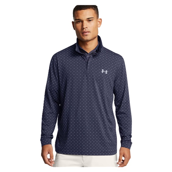 Under Armour Playoff Printed 1/4 Zip pánská mikina, tmavě modro/bílá