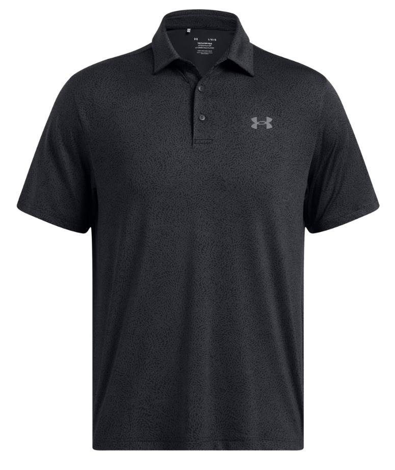 Under Armour Playoff 3.0 Printed pánské polo, black/anthracite/castlerock