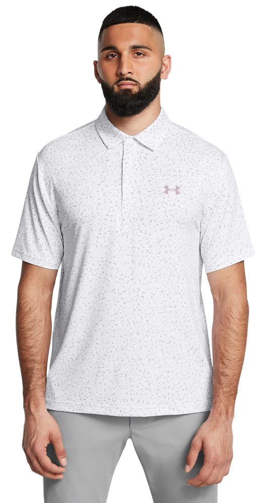 Under Armour Playoff 3.0 Printed pánské polo, bílé