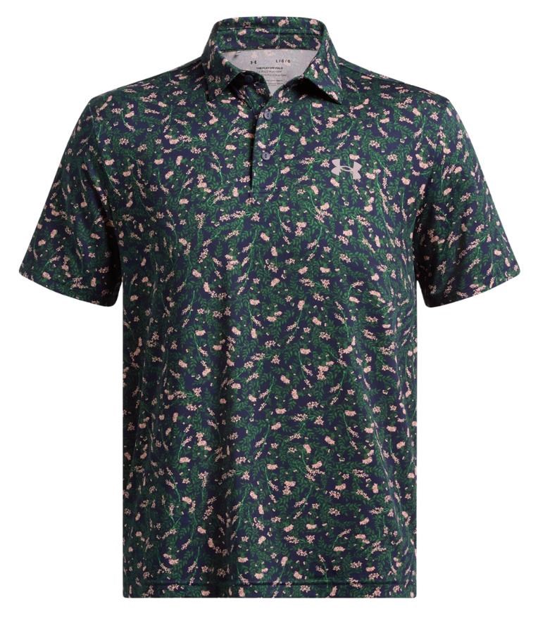 Under Armour Playoff 3.0 Printed pánské polo, midnight navy/forest green/tetra gray