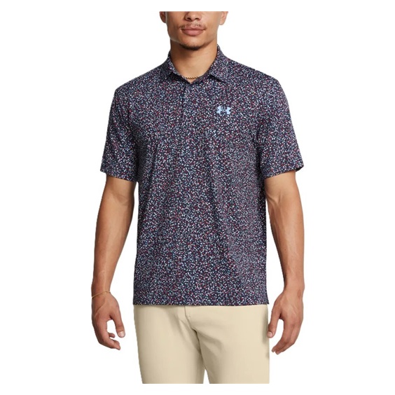 Under Armour Playoff 3.0 Printed pánské polo, modro/vínové