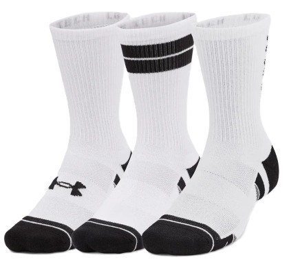 Under Armour Perf Tech Crew unisex ponožky, 3páry, bílé