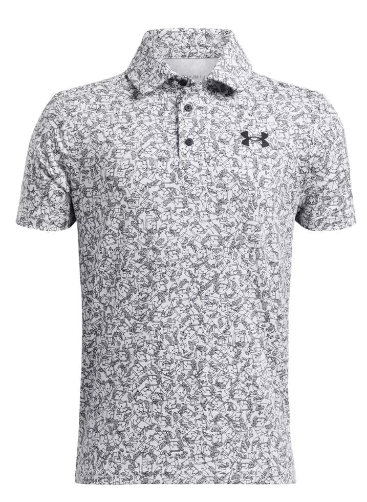 Under Armour Playoff Printed dětské polo, bílo/černé