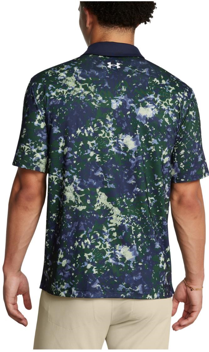 Under Armour T2G Printed pánské polo, retro green/midnight navy