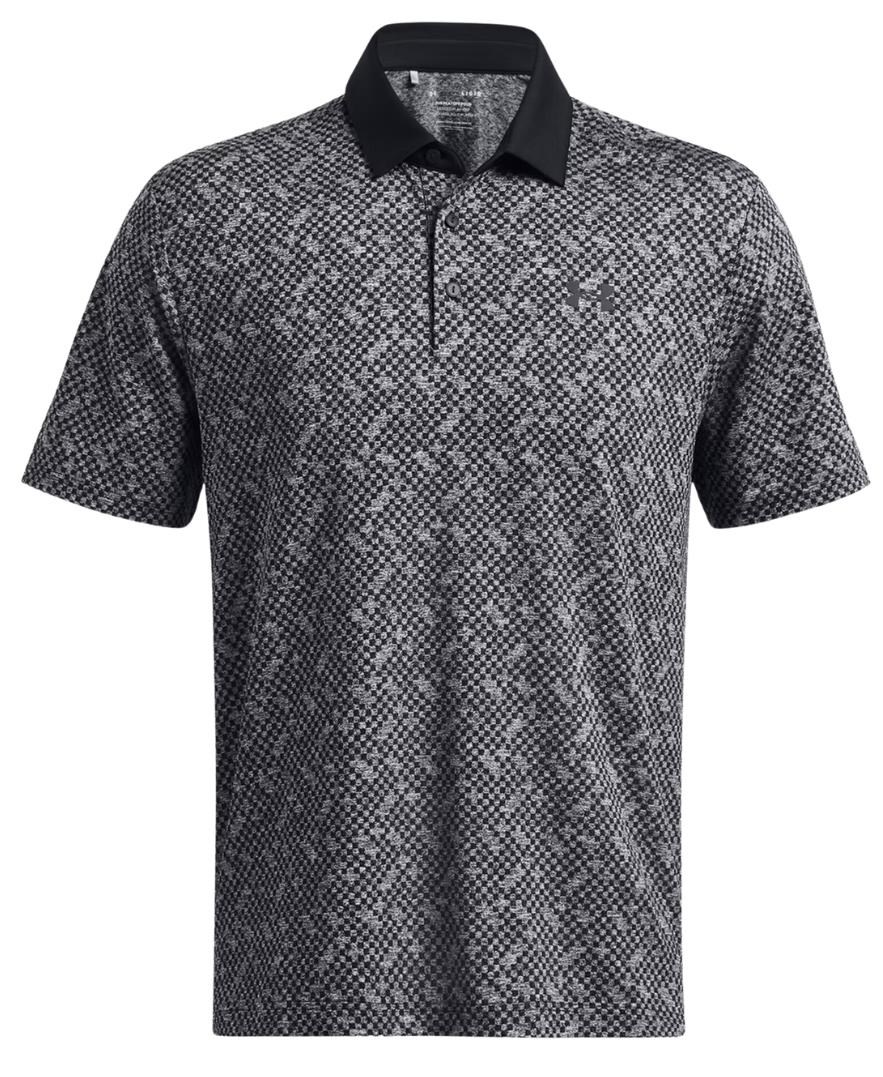 Under Armour Playoff 3.0 Check Jaquard pánské polo, černo/bílé