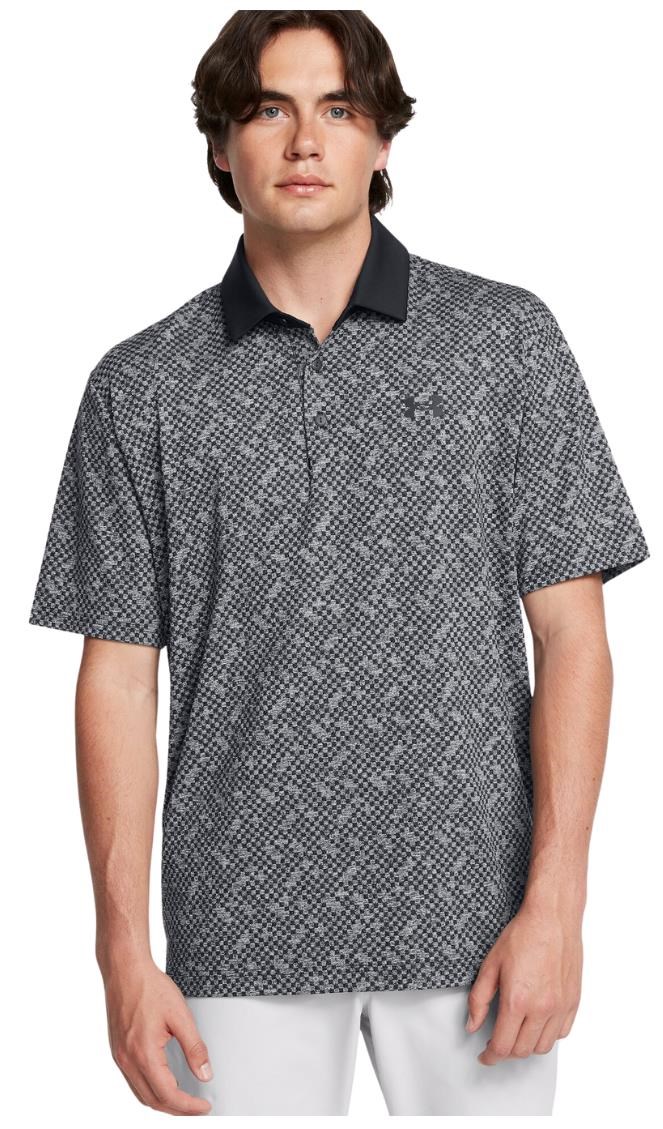 Under Armour Playoff 3.0 Check Jaquard pánské polo, černo/bílé