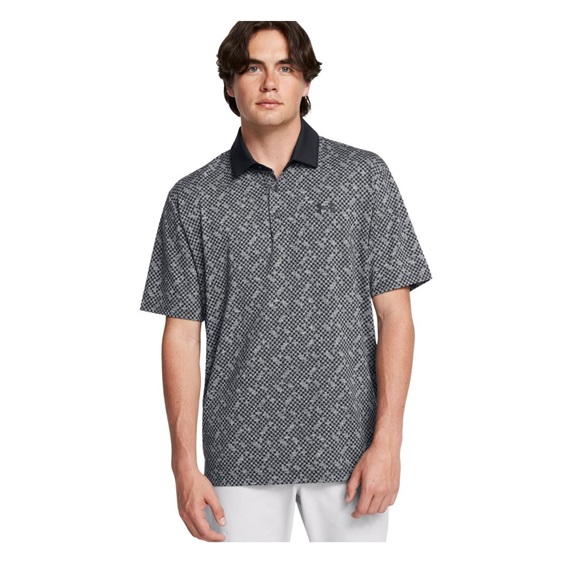 Under Armour Playoff 3.0 Check Jaquard pánské polo, černo/bílé