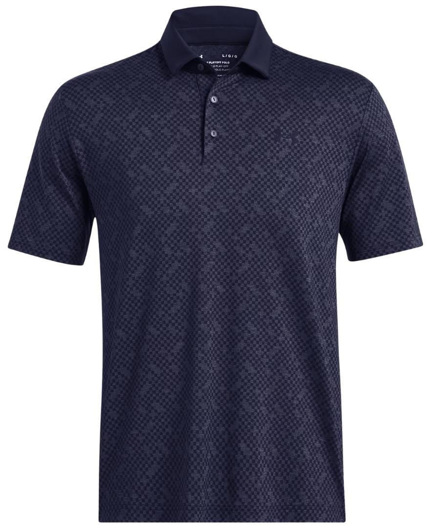 Under Armour Playoff 3.0 Check Jaquard pánské polo, midnight navy
