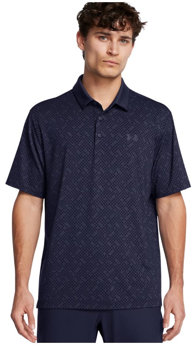 Under Armour Playoff 3.0 Check Jaquard pánské polo, midnight navy
