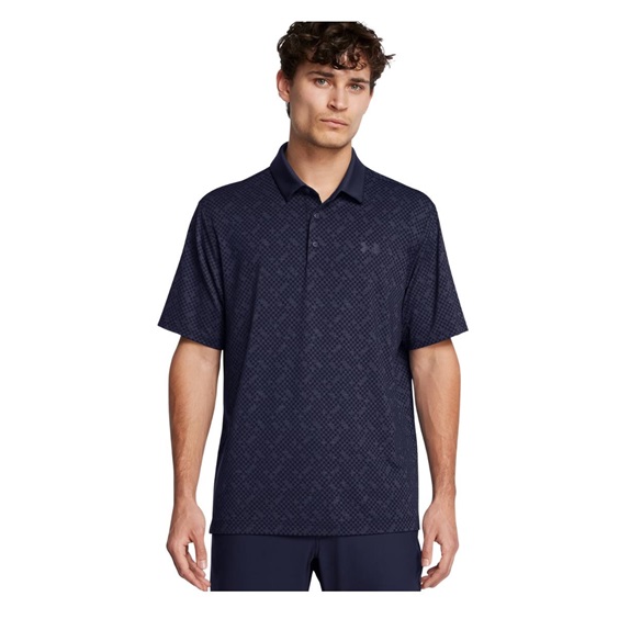Under Armour Playoff 3.0 Check Jaquard pánské polo, midnight navy