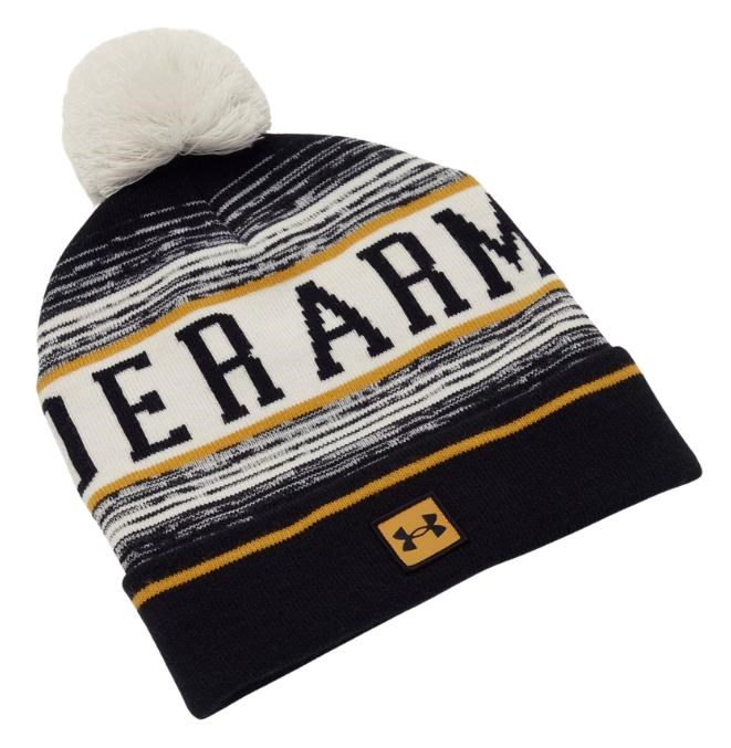 Under Armour Halftime Pom Beanie zimní čepice, summit white/golden yellow