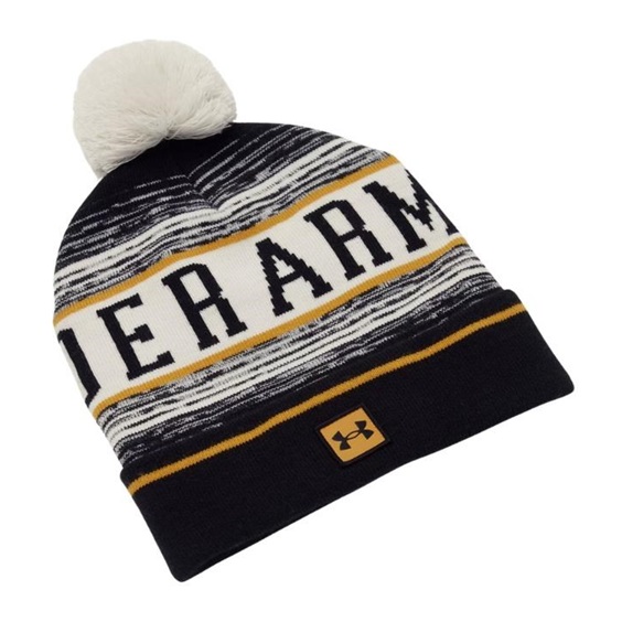 Under Armour Halftime Pom Beanie zimní čepice, summit white/golden yellow