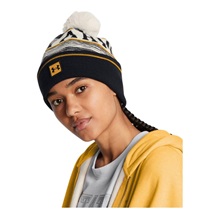 Under Armour Halftime Pom Beanie zimní čepice, summit white/golden yellow