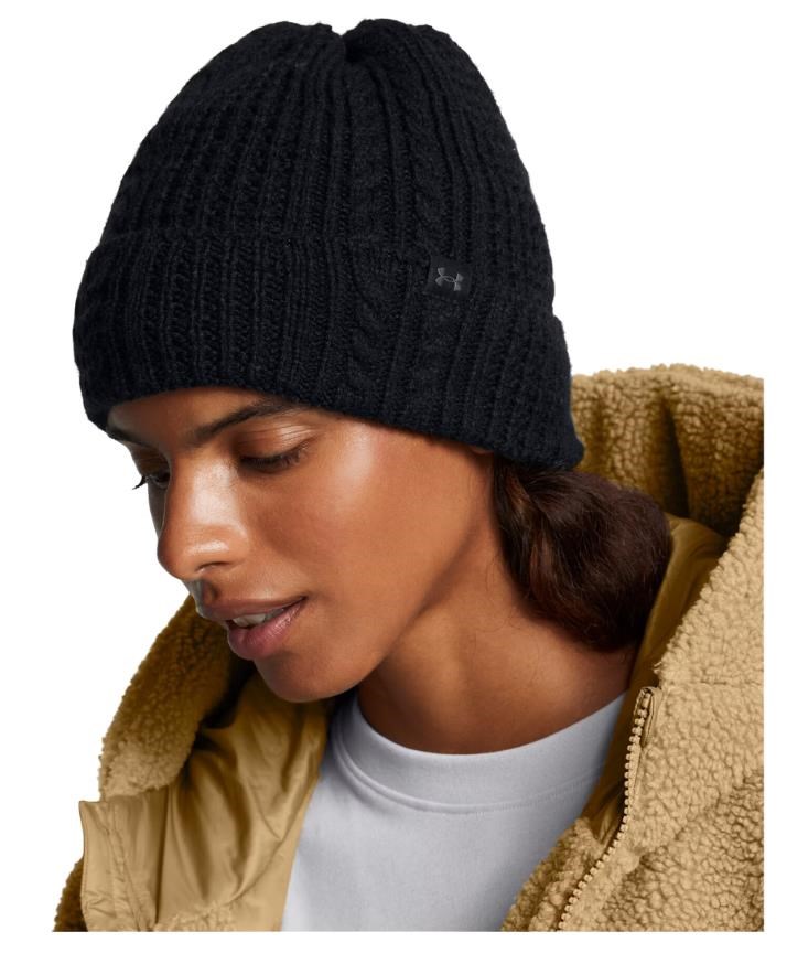 Under Armour Halftime Cable Knit dámská zimní čepice, černá