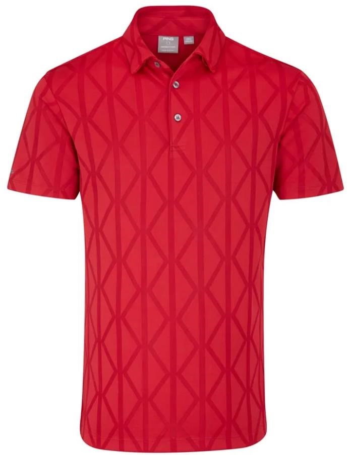 PING Lenny Jacquard pánské polo, červené