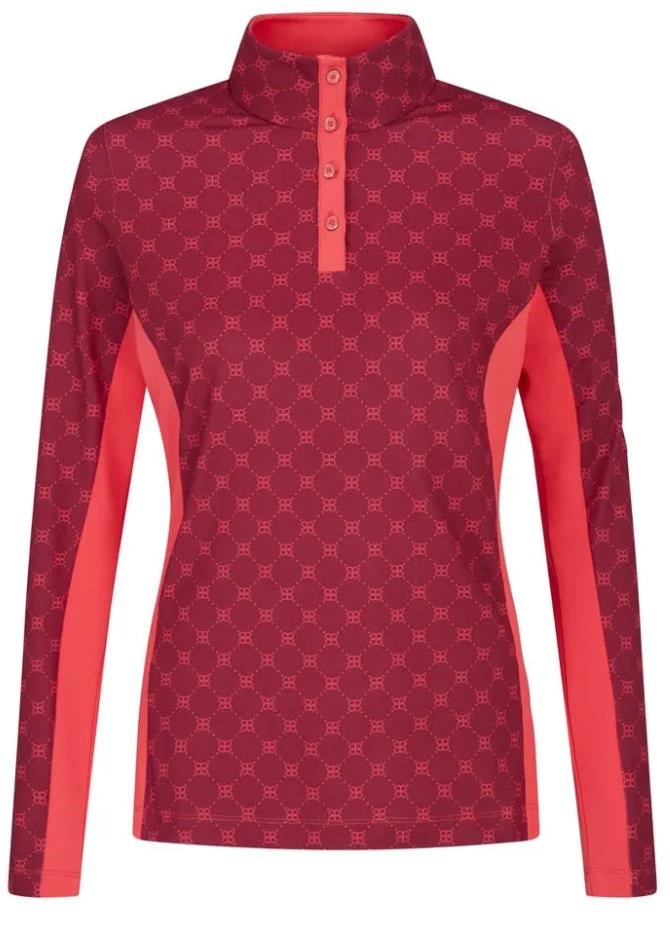 PING Lolette Printed dámská mikina, tibetan red multi/cayenne