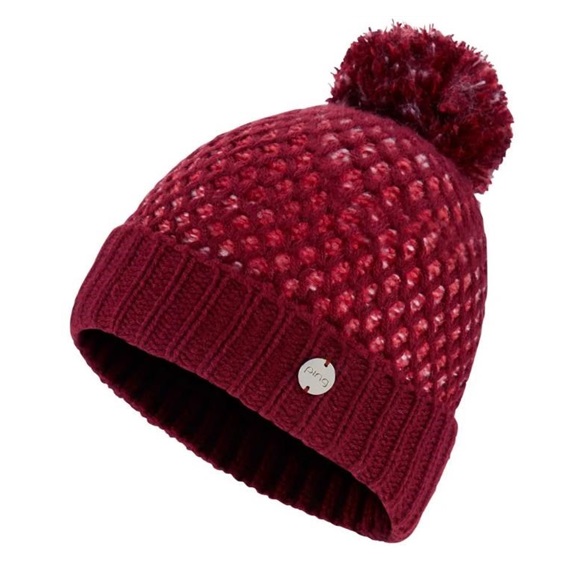 PING Oti Textured Knit Bobble dámská zimní čepice, tibetan red multi