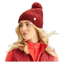 PING Oti Textured Knit Bobble dámská zimní čepice, tibetan red multi