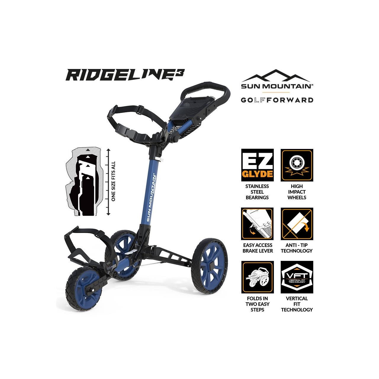 Sun Mountain Ridgeline 3 manuální vozík, sport blue