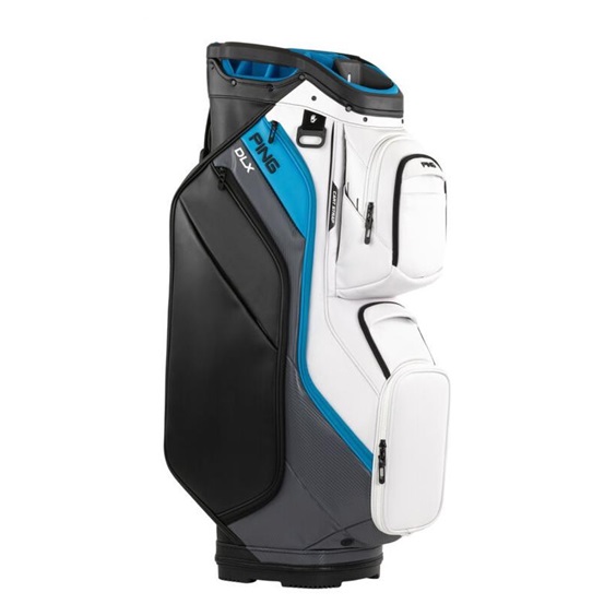 Ping DLX cart bag, bílo/šedo/modrý