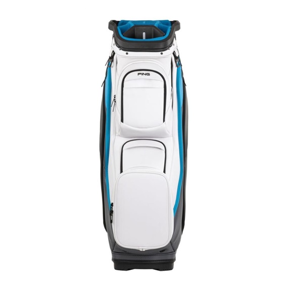 Ping DLX cart bag, bílo/šedo/modrý