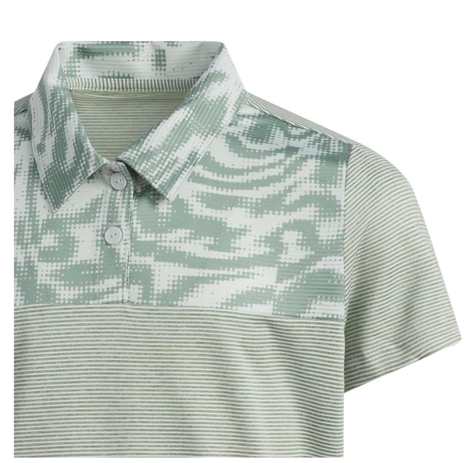 Adidas Ottoman Printed dětské polo, wonder silver/silver green