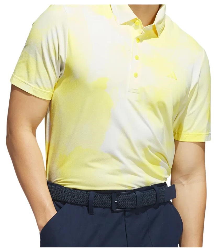 Adidas Ultimate365 Tour Printed pánské polo, bílo/žluté