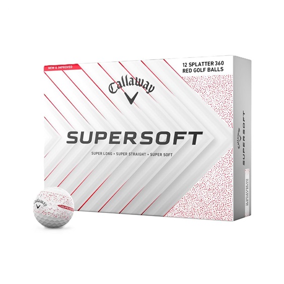 Callaway Supersoft Splatter 360 Red golfové míčky