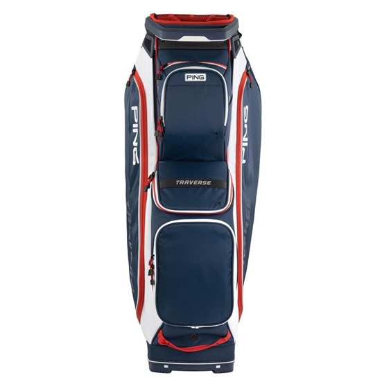 Ping Traverse cart bag, modro/bílo/červený
