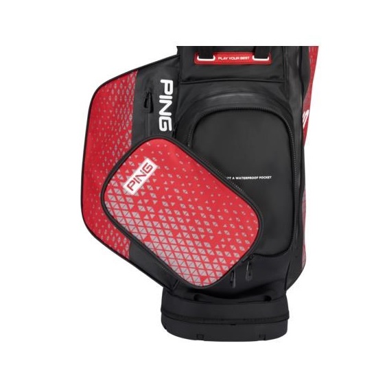 Ping Hoofer Monsoon stand bag, černo/červený