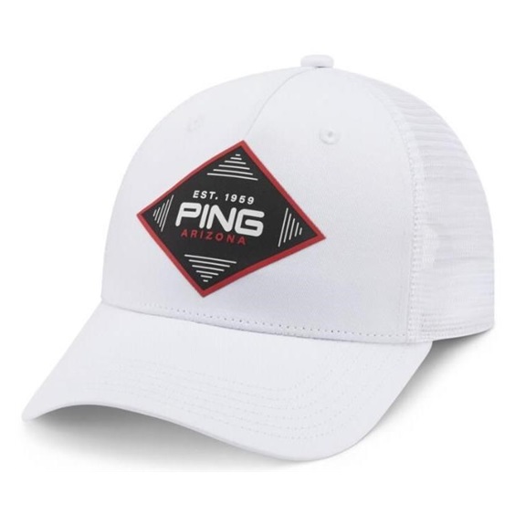 Ping Diamond Trucker pánská golfová čepice, bílá