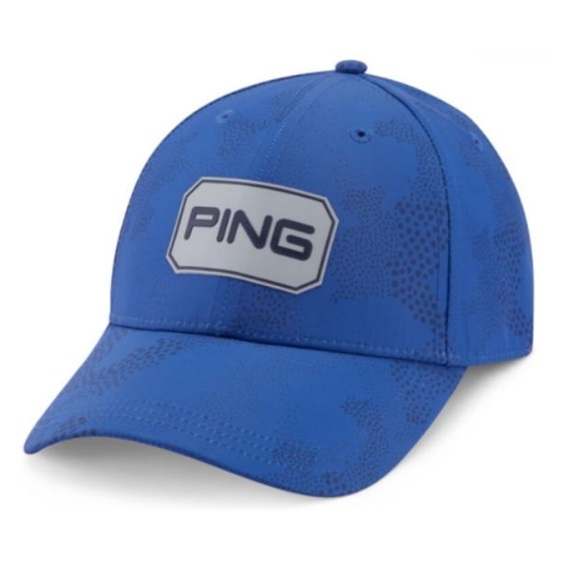 Ping Textured Camo pánská golfová čepice, mid blue multi