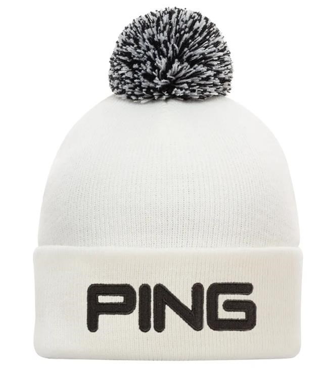PING Classic Bobble pánská zimní čepice, bílá