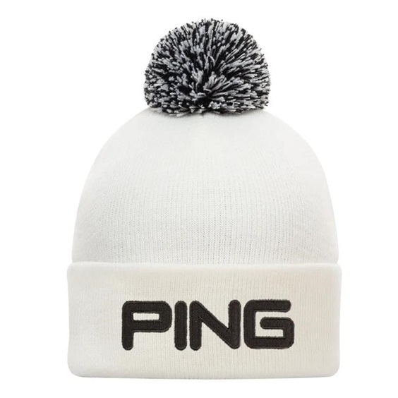 PING Classic Bobble pánská zimní čepice, bílá