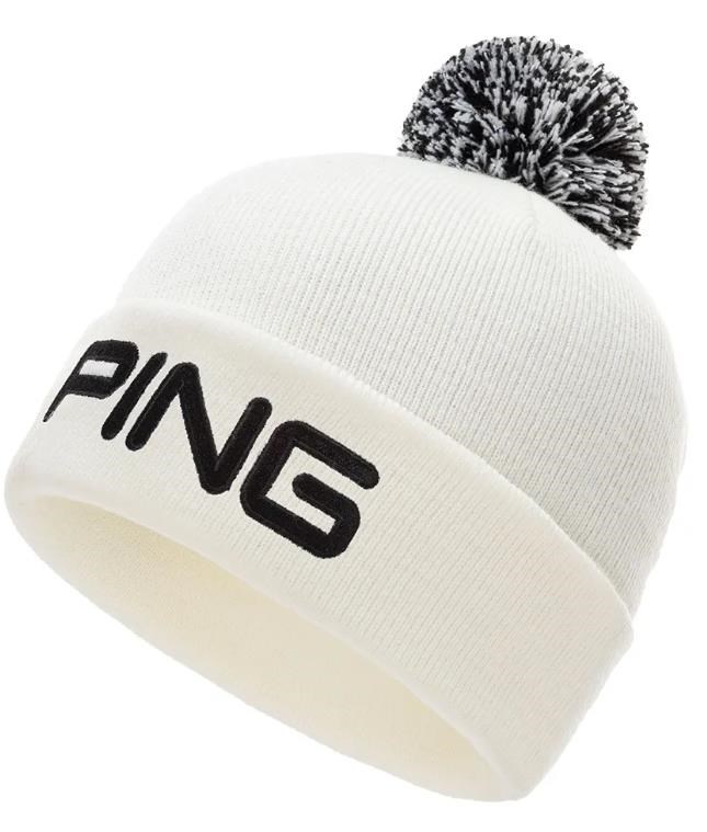 PING Classic Bobble pánská zimní čepice, bílá